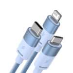 Cabo Baseus OTG StarSpeed USB-A p/ MicroUSB/USB-C/Lightning 1.2m Azul - Image 2