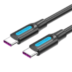 Cabo USB 2.0 Tipo-C Vention COTBH Macho 2m Preto