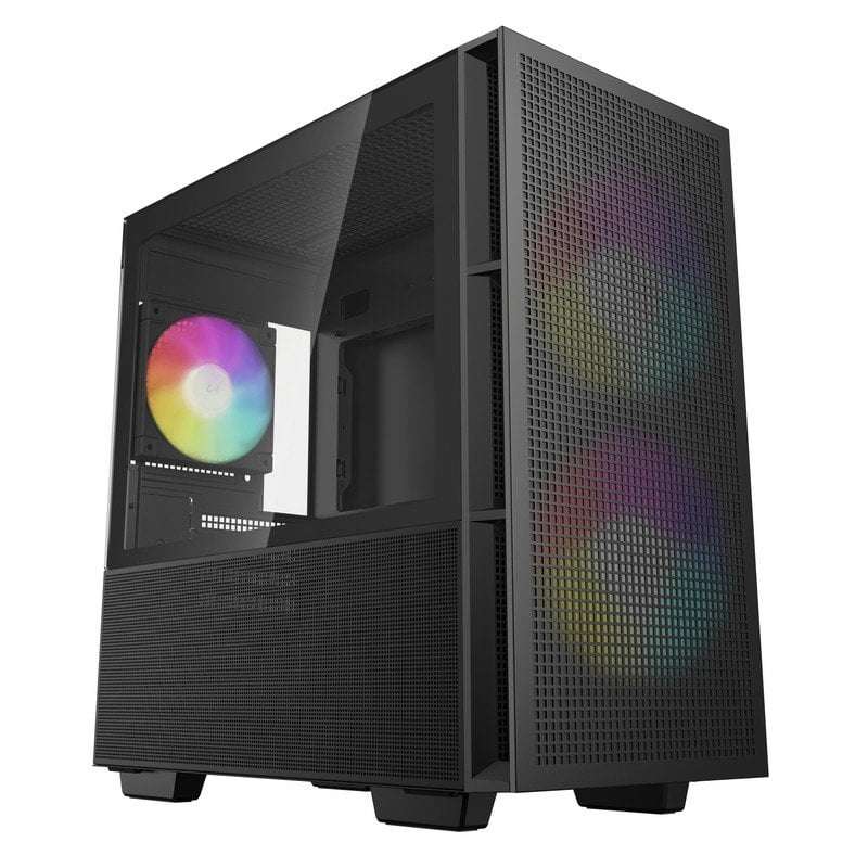 R-CH360-BKAPE3-G- Caixa DeepCool CH360 Micro-ATX Vidro Temperado ARGB Preta - Image 1