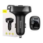 Carregador de Isqueiro Baseus S-09A 3.4A Dual USB-A + Transmissor FM/Bluetooth/MicroSD Preto