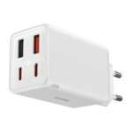 Carregador Baseus GaN6 Pro Dual USB-A/USB-C 65W Fast Charger Branco + Cabo USB-C 100W 1m