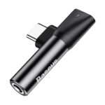 Adaptador Baseus Reduction Series USB-C para Jack 3.5mm + USB-C (Macho) Preto - Image 4