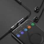 Adaptador Baseus Reduction Series USB-C para Jack 3.5mm + USB-C (Macho) Preto - Image 2