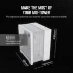 Caixa ATX Corsair 6500D AIRFLOW Vidro Temperado USB-C Branca - Image 5