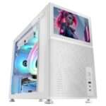 Caixa Micro-ATX Mars Gaming MC-LCD Vidro Temperado e Painel LCD IPS 8" Modular Branca