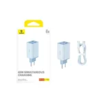 Carregador Baseus GAN6 PRO FAST CHARGER 2C+2U 65W EU Azul - Image 3
