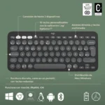Teclado Bluetooth Multi-Dispositivo Logitech Pebble Keys 2 K380s Grafite - Image 3