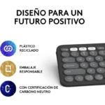 Teclado Bluetooth Multi-Dispositivo Logitech Pebble Keys 2 K380s Grafite - Image 2