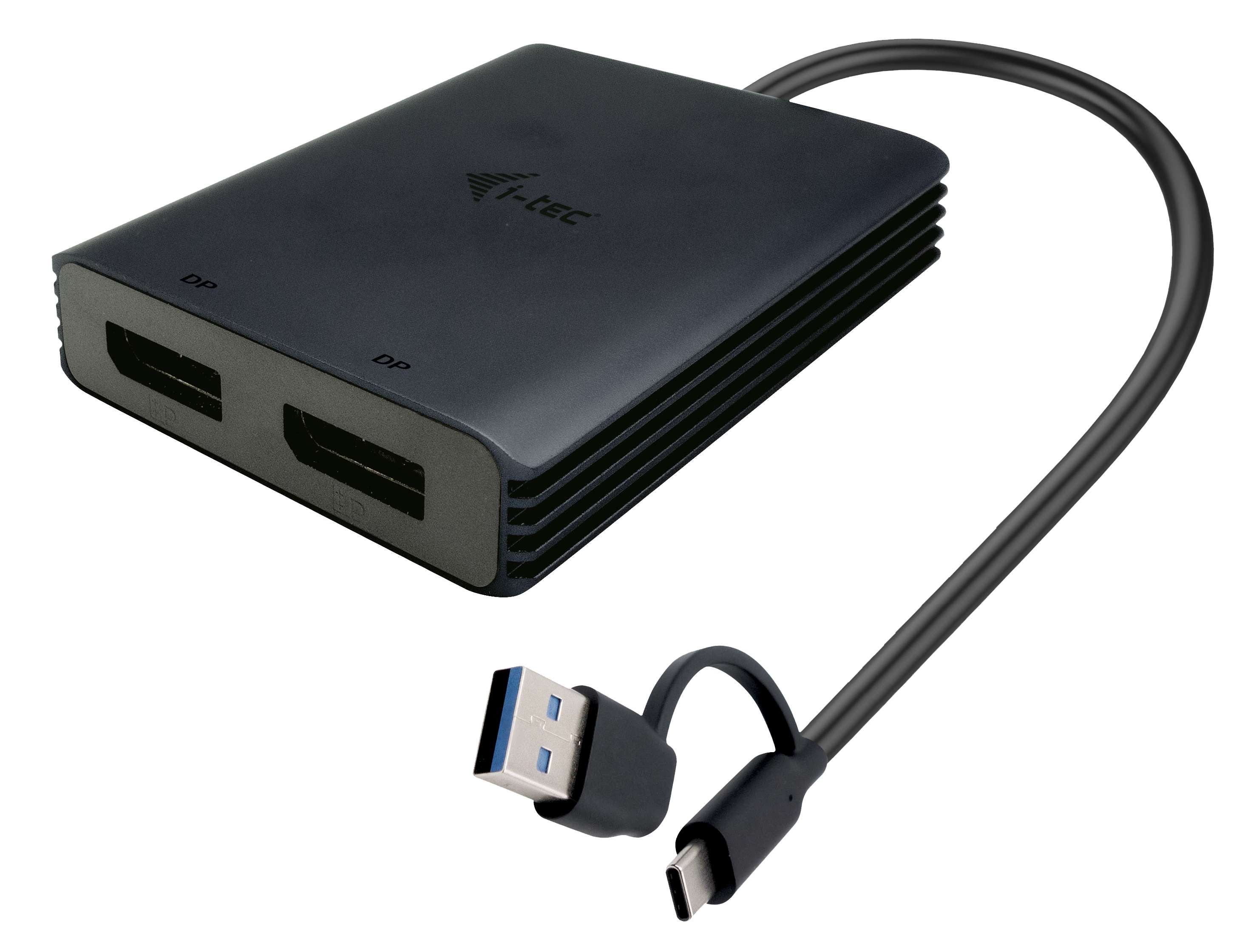 29039082 03991523c5d5fcf7ad39151bd42b89ec159277b0 Adaptador i-tec USB-A/USB-C duplo 4K Displayport Video - Image 1