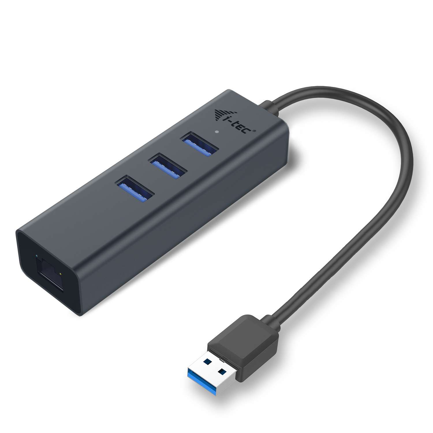 29039131 36601586 3546537906 Hub i-tec USB 3.0 3 portas + Adaptador Gigabit Ethernet - Metal - Image 1