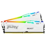 Memória Ram Kingston 32GB (2x 16GB) DDR5 FURY Beast 6000MHz CL36 White RGB