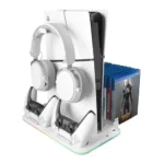 Base p/ PS5 Mars Gaming MPS5-B2 Slim RGB + Suporte Headset Branco