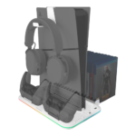 Base p/ PS5 Mars Gaming MPS5-B2 Slim RGB + Suporte Headset Branco - Image 4