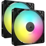 Pack Double Pack Ventoinhas Corsair RS140 ARGB PWM Suplementar 140mm Preto
