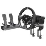 Conjunto Moza Racing R3 Racing Simulator Base Volante R5 + Volante ES + Pedais SR-P + Suporte de Mesa R5
