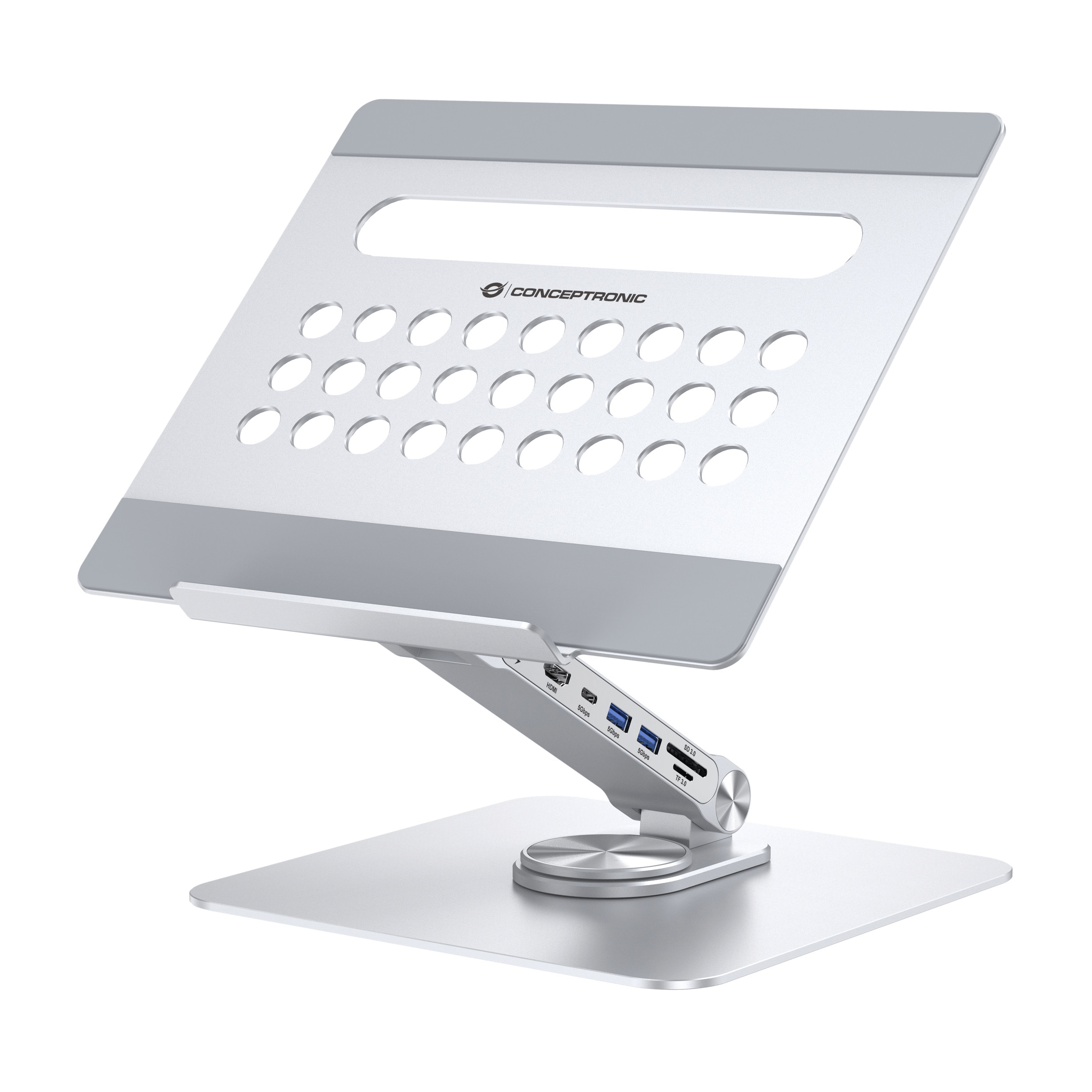 fgj6jnkz Suporte para computador portátil Conceptronic DONN27G Prateado - Image 1