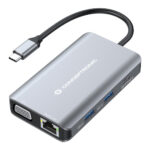 Docking Station Conceptronic Type-C Multiport 7-em-1 DONN21G 100W Cinza