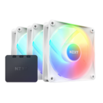 Ventoinha 120mm NZXT F120 RGB Core PWM Branca (Pack3) + Controlador