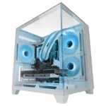Caixa Micro-ATX Mars Gaming MC-3CM  Vidro Temperado Triplo e Duas Câmaras Branca
