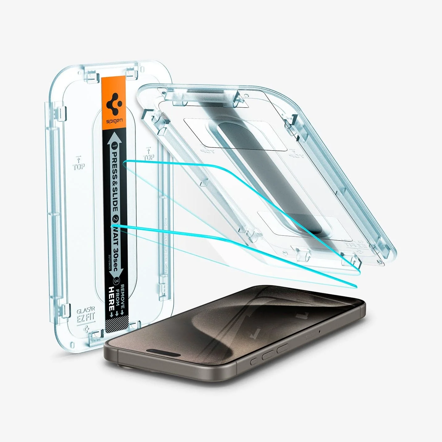 Película Vidro Temperado Spigen iPhone 15 Pro Max EZ FIT GLAS.tR (Pack-2) Película Vidro Temperado Spigen iPhone 15 Pro Max EZ FIT GLAS.tR (Pack-2) - Image 1