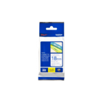 Fita laminada Brother  Texto azul sobre branco