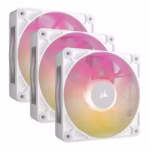 Ventoinha 120mm Corsair RX120 RGB MAX PWM Branca (Pack3)