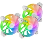 Pack 3 Ventoinhas Invertidas Mars Gaming MF-3AR 12cm ARGB Branco - Image 3