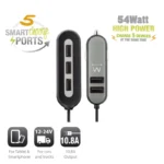 Carregador Isqueiro Ewent 5 Portas USB 10.8A Preto com Clip - Image 2