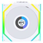 Ventoinha 120mm Lian Li Uni Fan SL120 LCD Wireless RGB 4 Pinos PWM Branca
