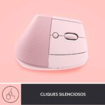 Rato Laser Logitech Lift Vertical Ergonomic Wireless/Bluetooth 4000DPI Rose - Image 2