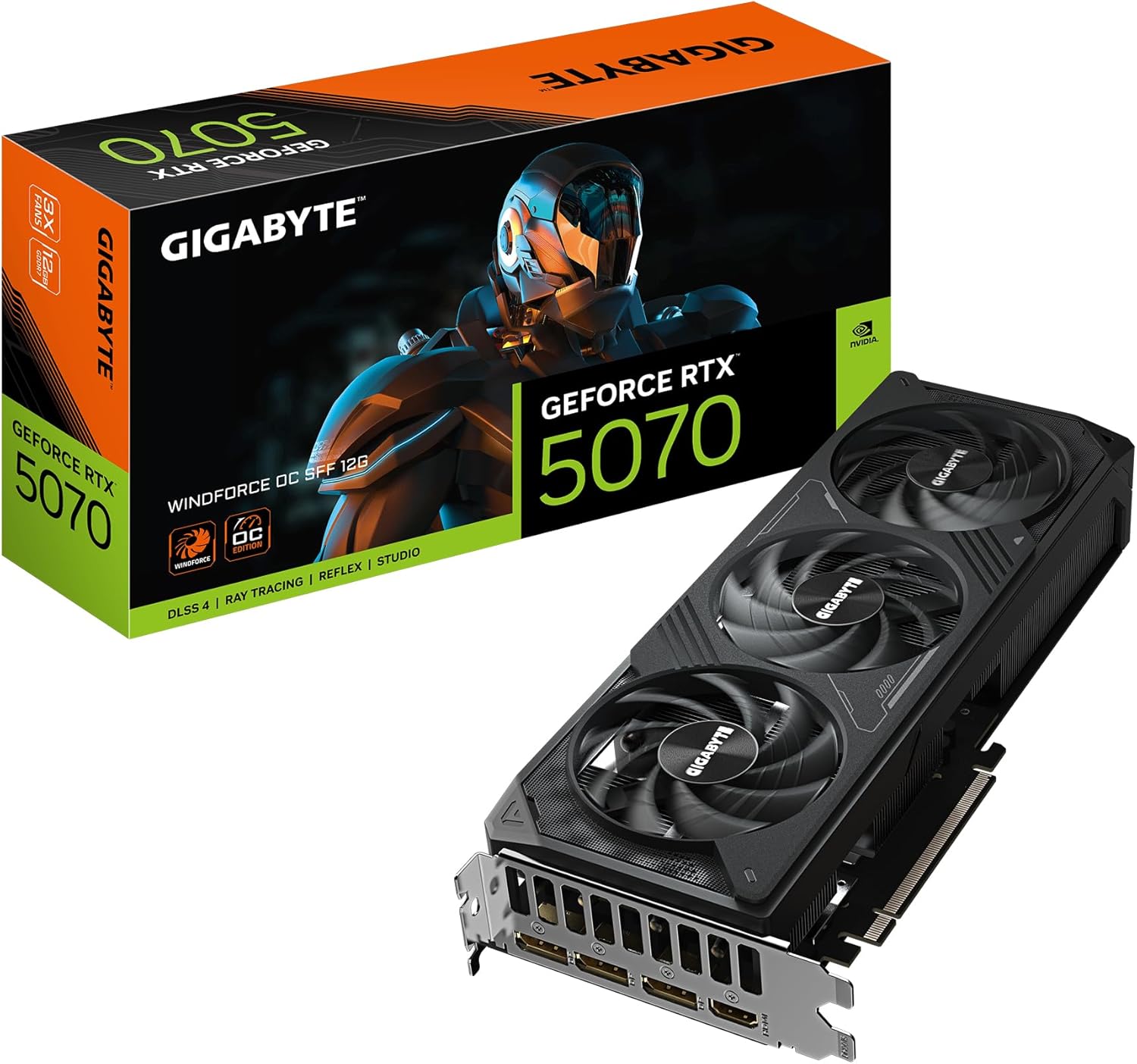 4719331355715 Placa Gráfica Gigabyte GeForce RTX 5070 WINDFORCE OC SFF 12GB GDDR7 DLSS4 - Image 1