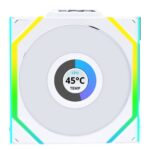 Ventoinha 120mm Lian Li Uni Fan SL120 LCD Wireless RGB Reverse Blade PWM Branca