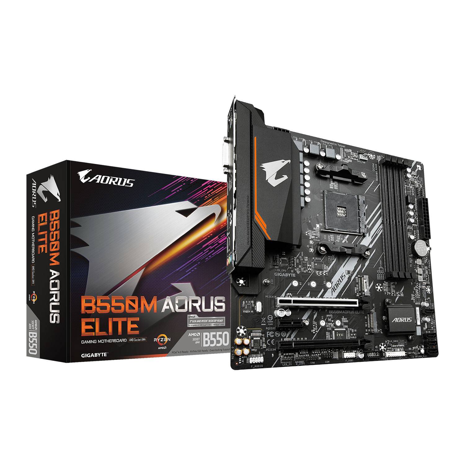 4719331809546 Motherboard Micro-ATX Gigabyte B550M Aorus Elite SktAM4 - Image 1