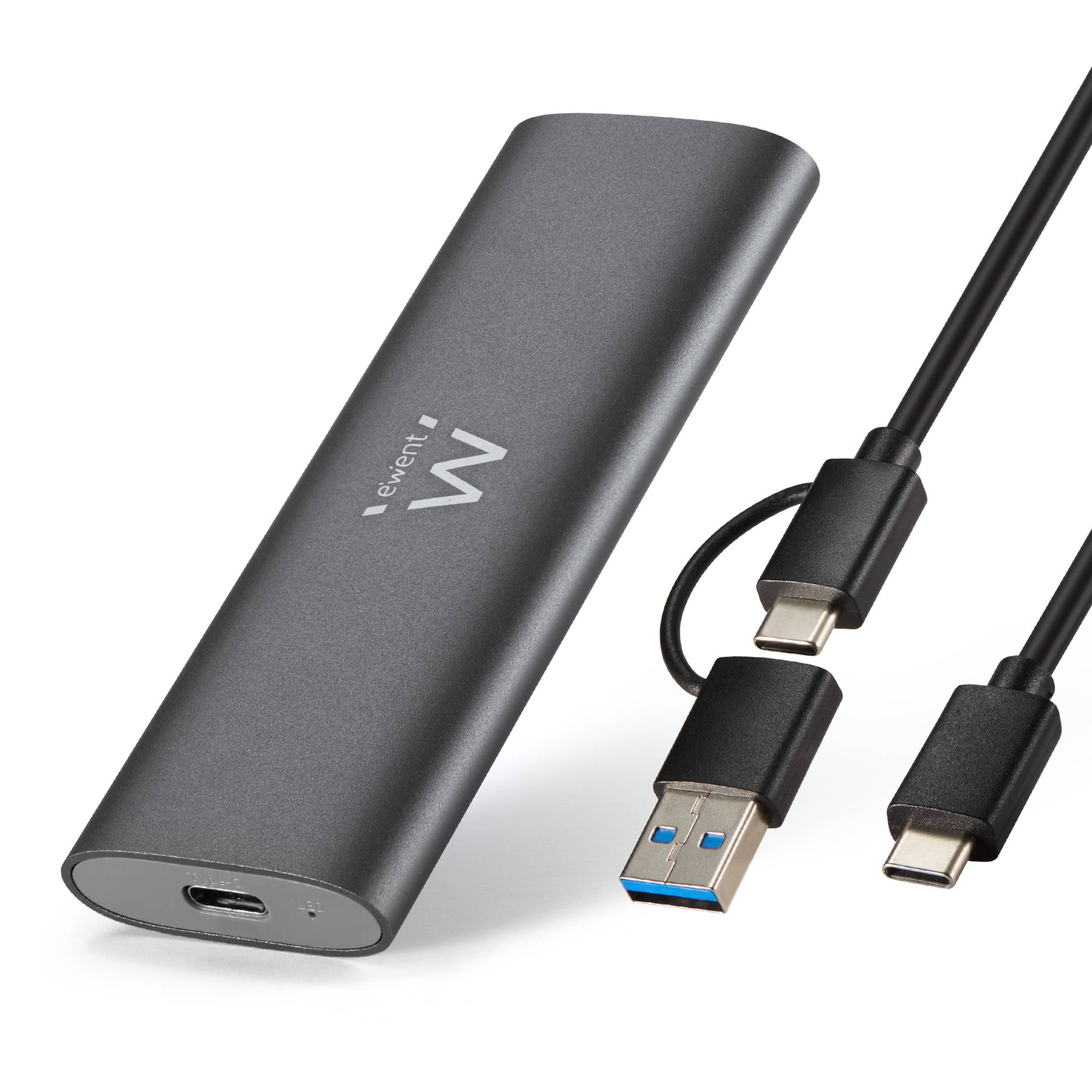 EW7062_Image_01_4b75dbdd_thumbnail_4096 Caixa Externa M.2 Ewent EW7061 USB-C 3.2 Gen2 NVMe/SATA Cinza Screwless - Image 1
