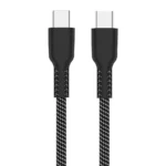 Cabo USB-C Ewent EC1089 Fabric PD60W 480Mbps 2m Preto/Branco
