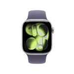 Apple Watch Series 11 GPS 46mm Alumínio Prateado c/ Bracelete Desportiva Roxo Névoa - M/L