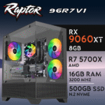 Computador Gaming RAPTOR-96R7V1 R7 5700X 16GB 500GB M.2 SSD RX9060XT 8GB