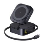 Carregador Wireless Baseus PicoGo 2-in-1 Magnetic MagSafe Charger Qi2 67W Cosmic Black