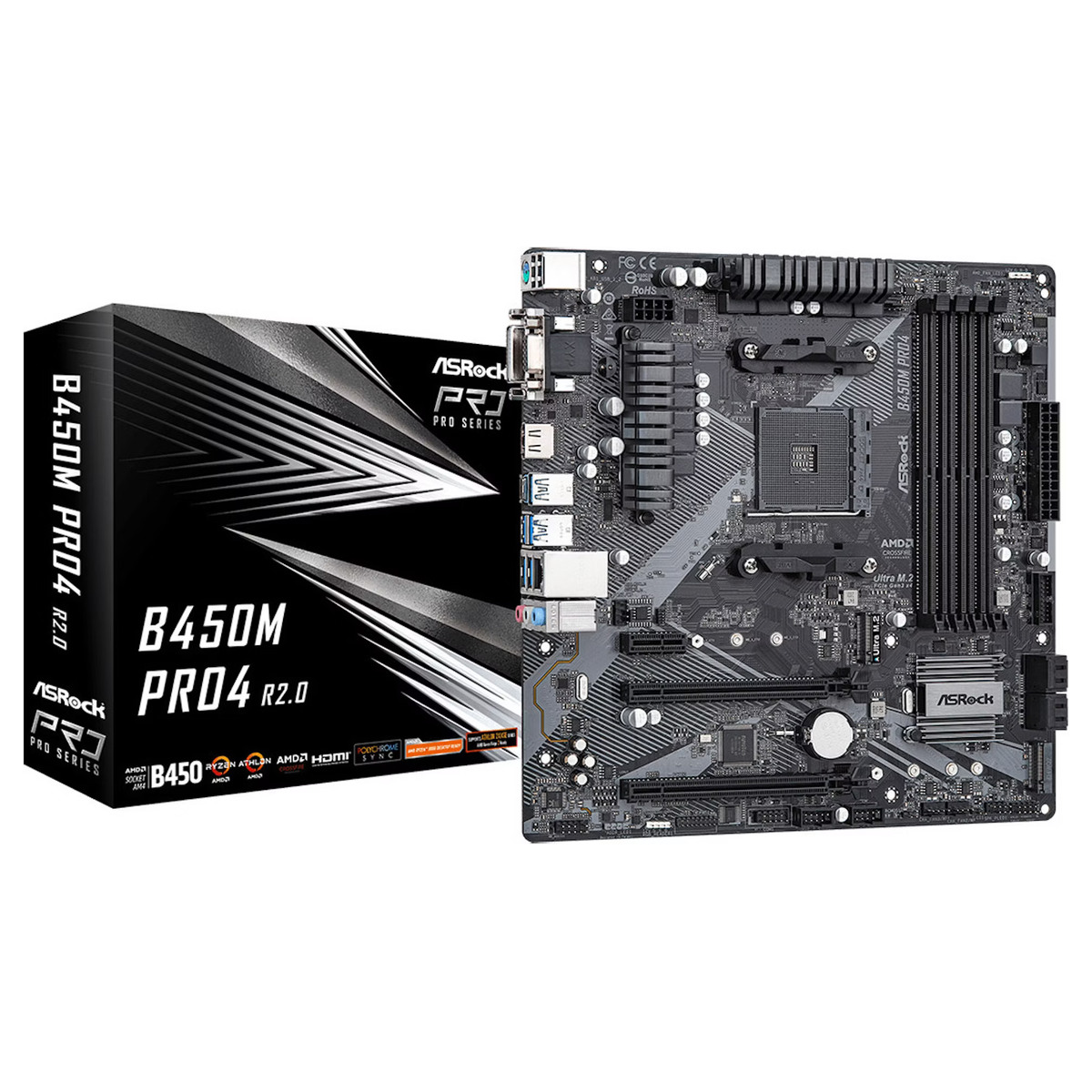 0042390_MB0713_20241211170748_2928 Motherboard ASRock Skt AM4 B450M PRO4 R2.0 - Image 1